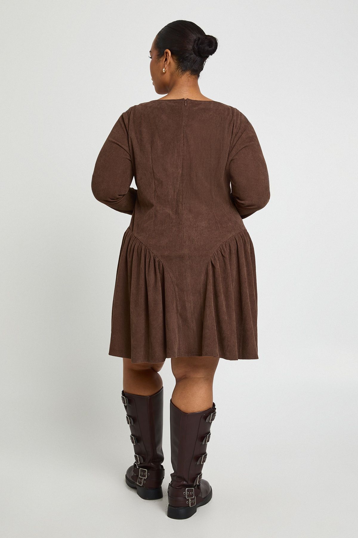 Plus Cord Milkmaid Skater Dress - Image 2