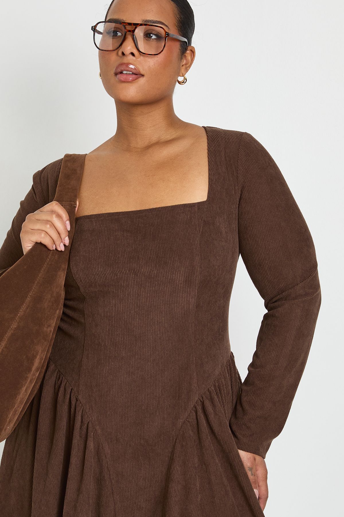 Plus Cord Milkmaid Skater Dress - Image 4