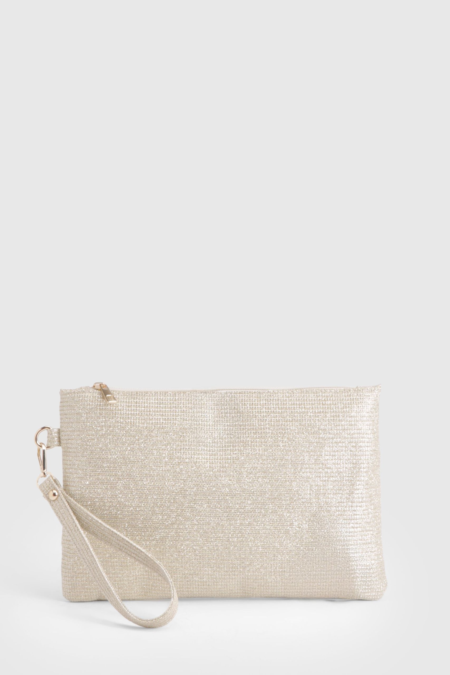 Gold Shimmer Envelope Clutch Bag - Image 2