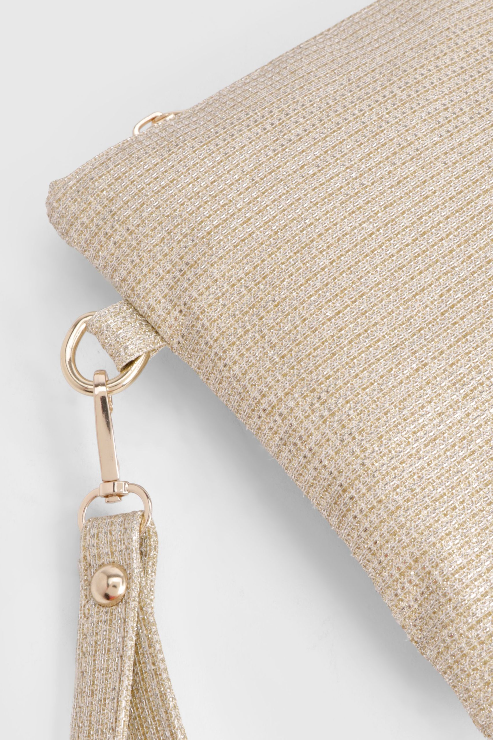 Gold Shimmer Envelope Clutch Bag - Image 4