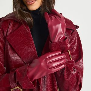 Faux Leather Gloves