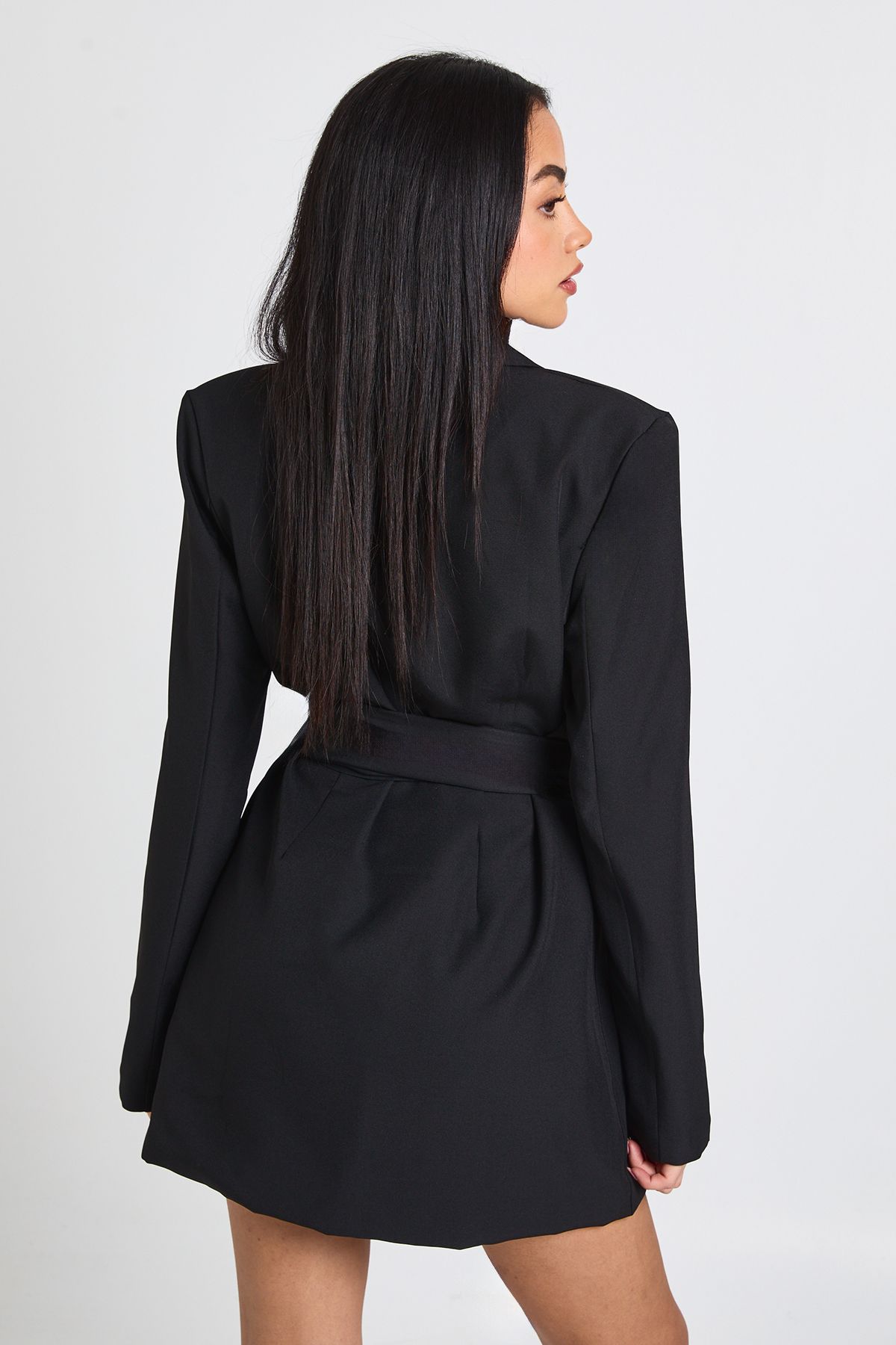 Obi Tie Waist Tailored Blazer Dress - Image 2