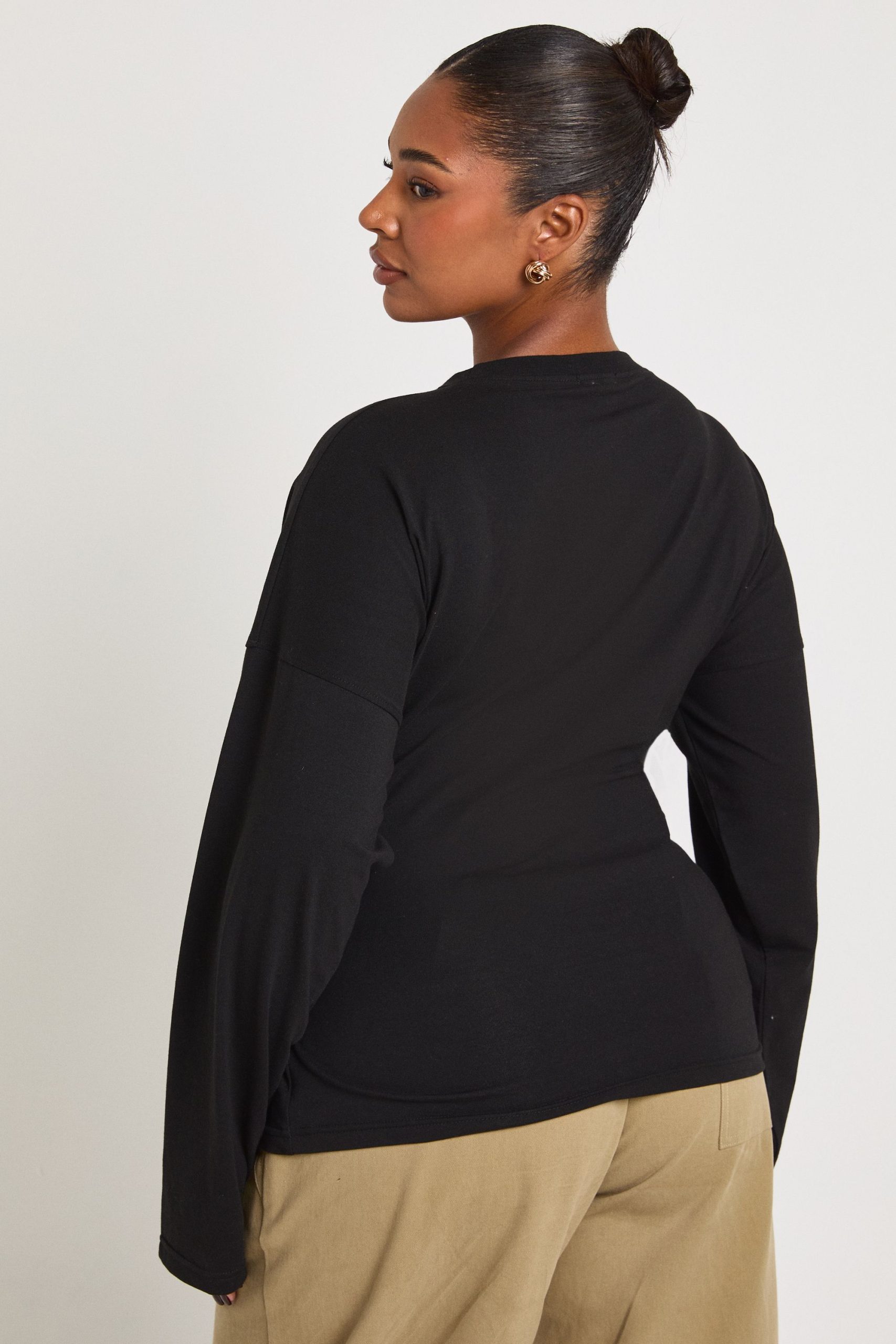 Plus Wrap Ruched Long Sleeve Top - Image 2