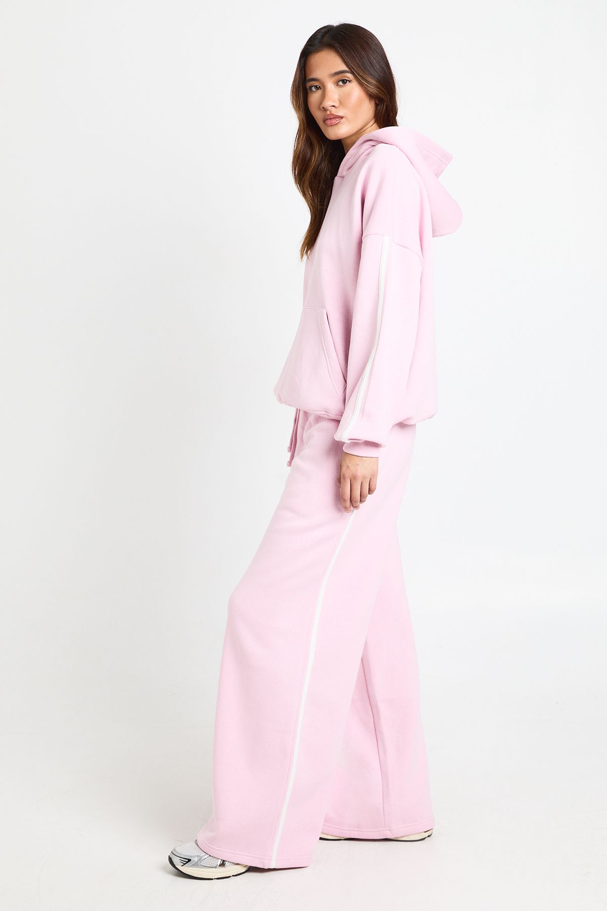 Side Stripe Hooded Straight Leg Tracksuit