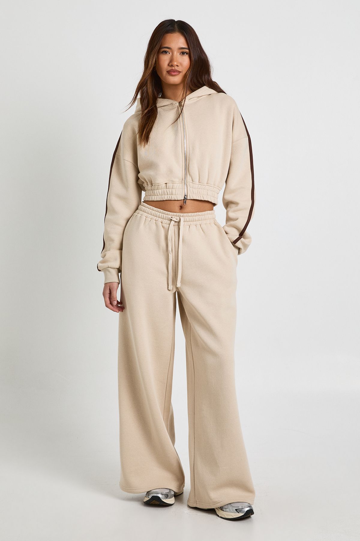 Side Stripe Zip Through Bomber Straight Leg Tracksuit