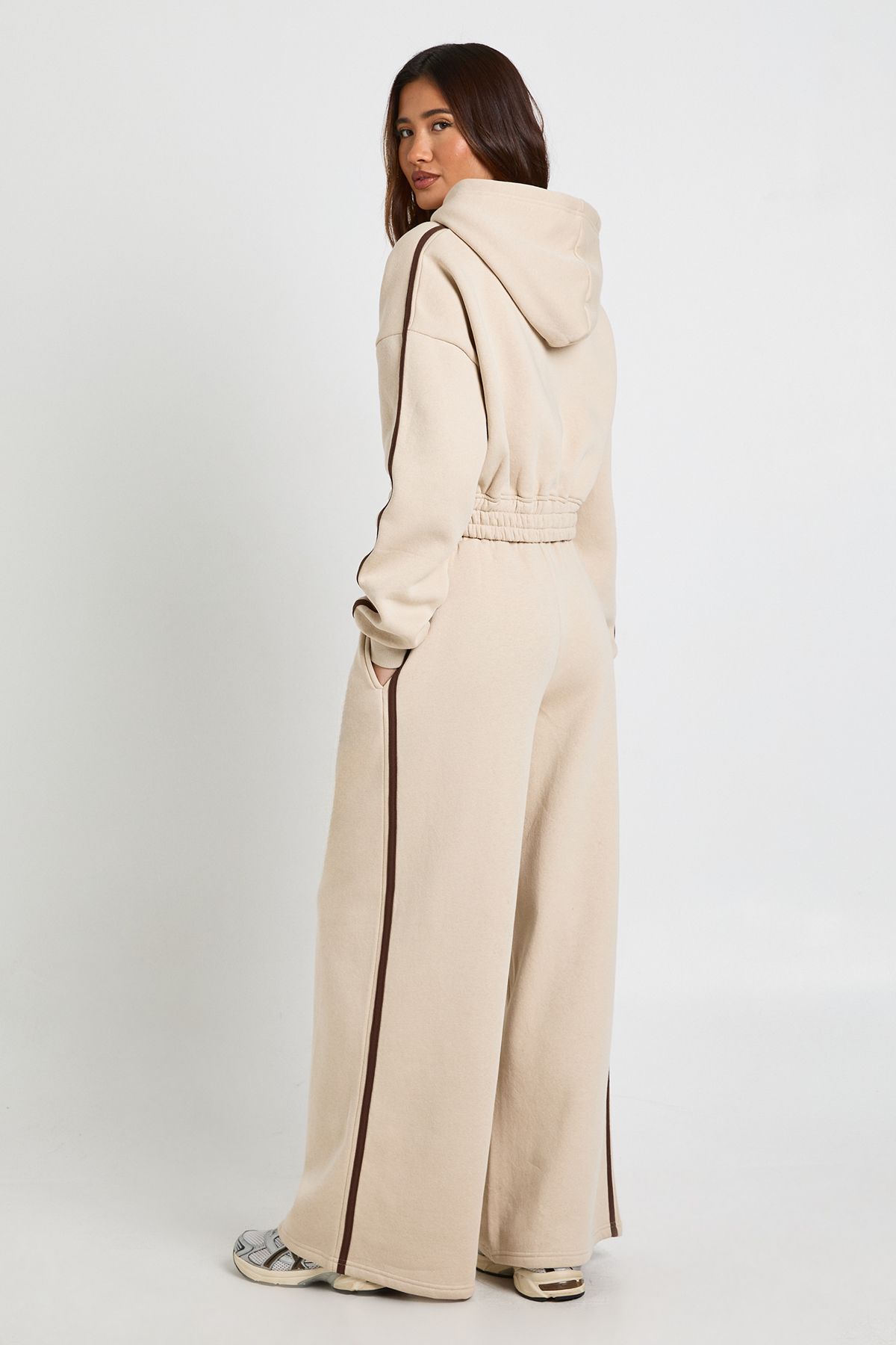 Side Stripe Zip Through Bomber Straight Leg Tracksuit - Image 2
