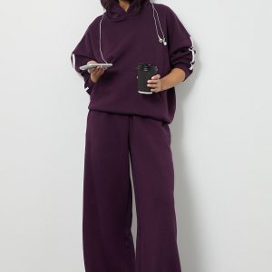 Side Stripe Hooded Straight Leg Tracksuit