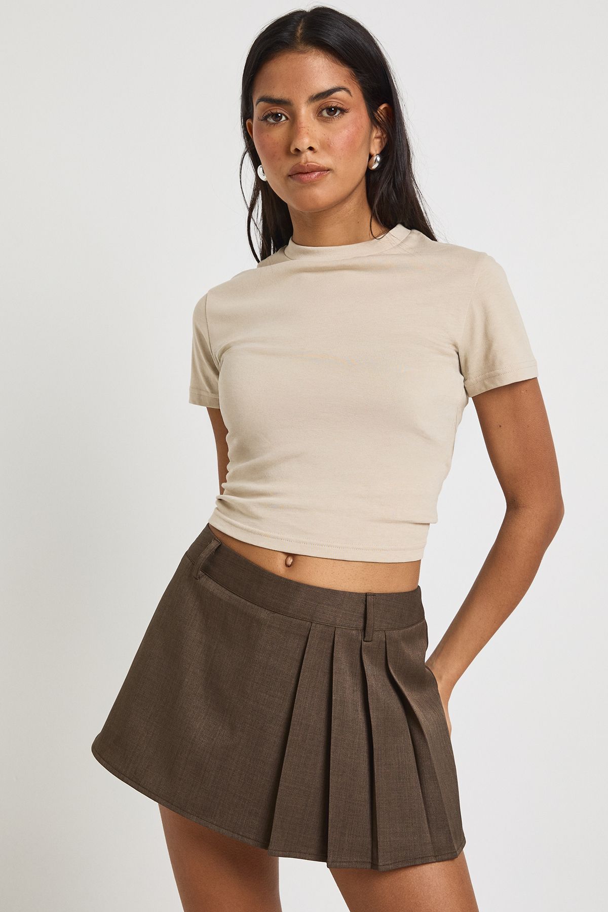 Pleated Side Skort