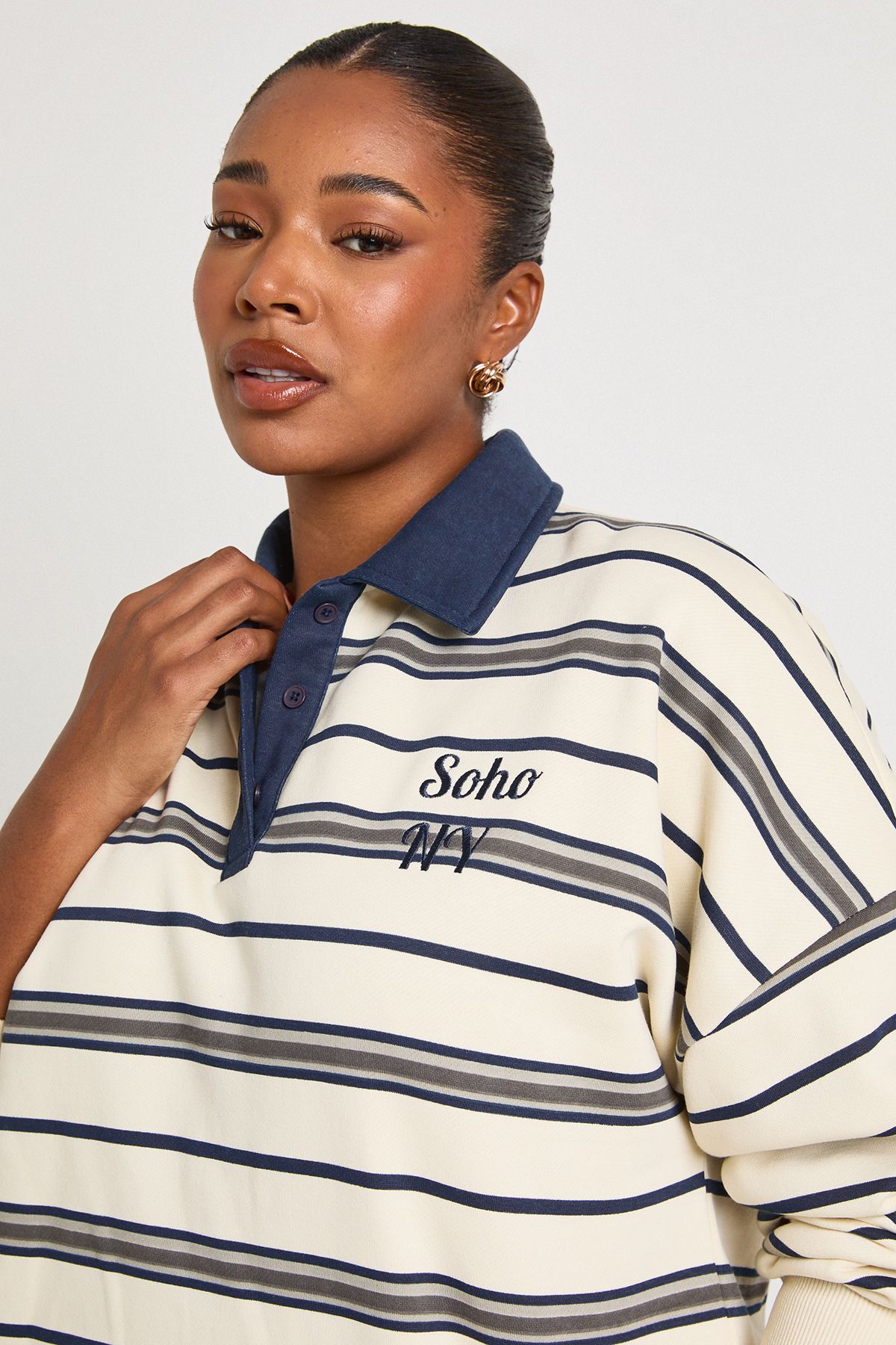 Plus Soho NY Stripe Rugby Sweatshirt - Image 4
