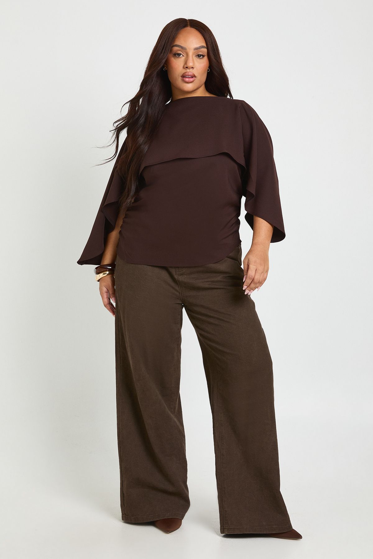 Plus Cape Overlay Top