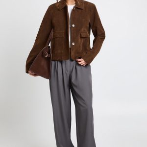 Woven Tailored Pleated Wide Leg Trouser