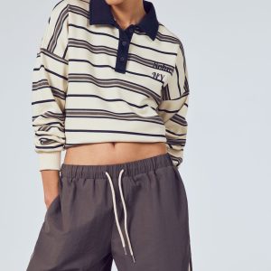 Striped Oversized Rugby Sweatshirt