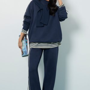 Double Side Striped Oversized Sweatshirt
