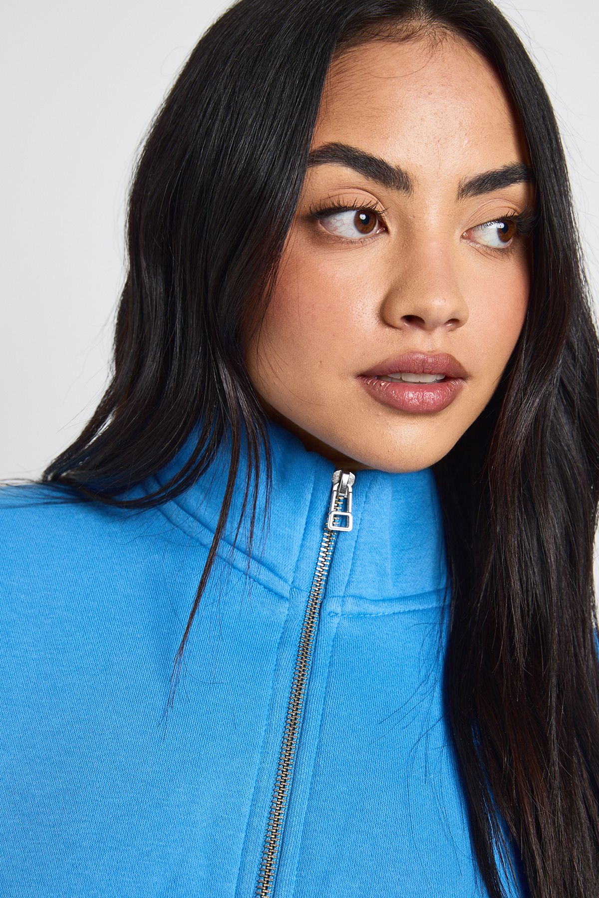 Funnel Neck Cinched Waist Zip Through - Image 4