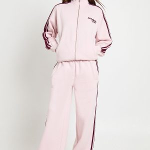 Side Stripe Funnel Neck Zip Through Sweatshirt
