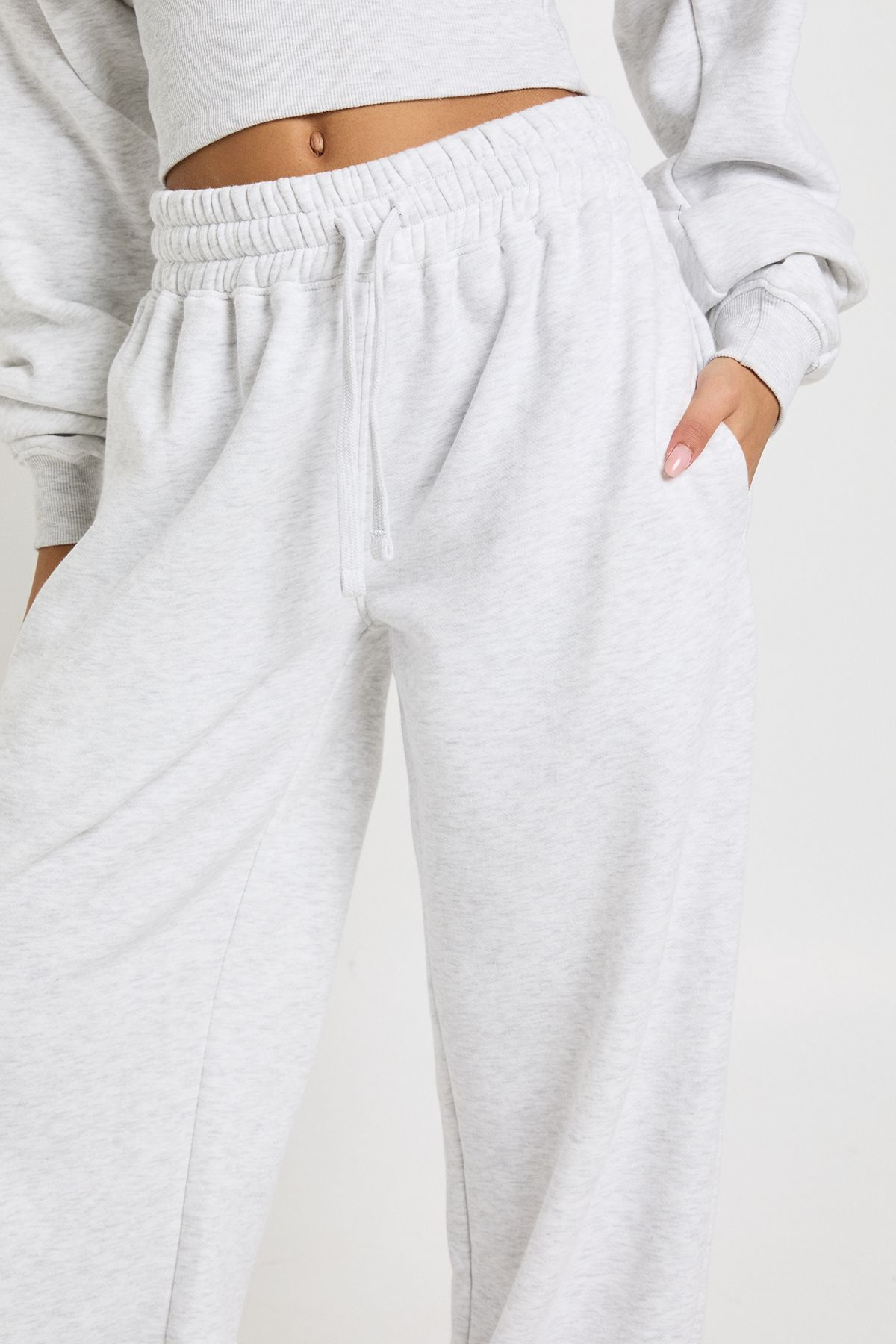 Deep Hem Henley Sweatshirt Tracksuit - Image 4