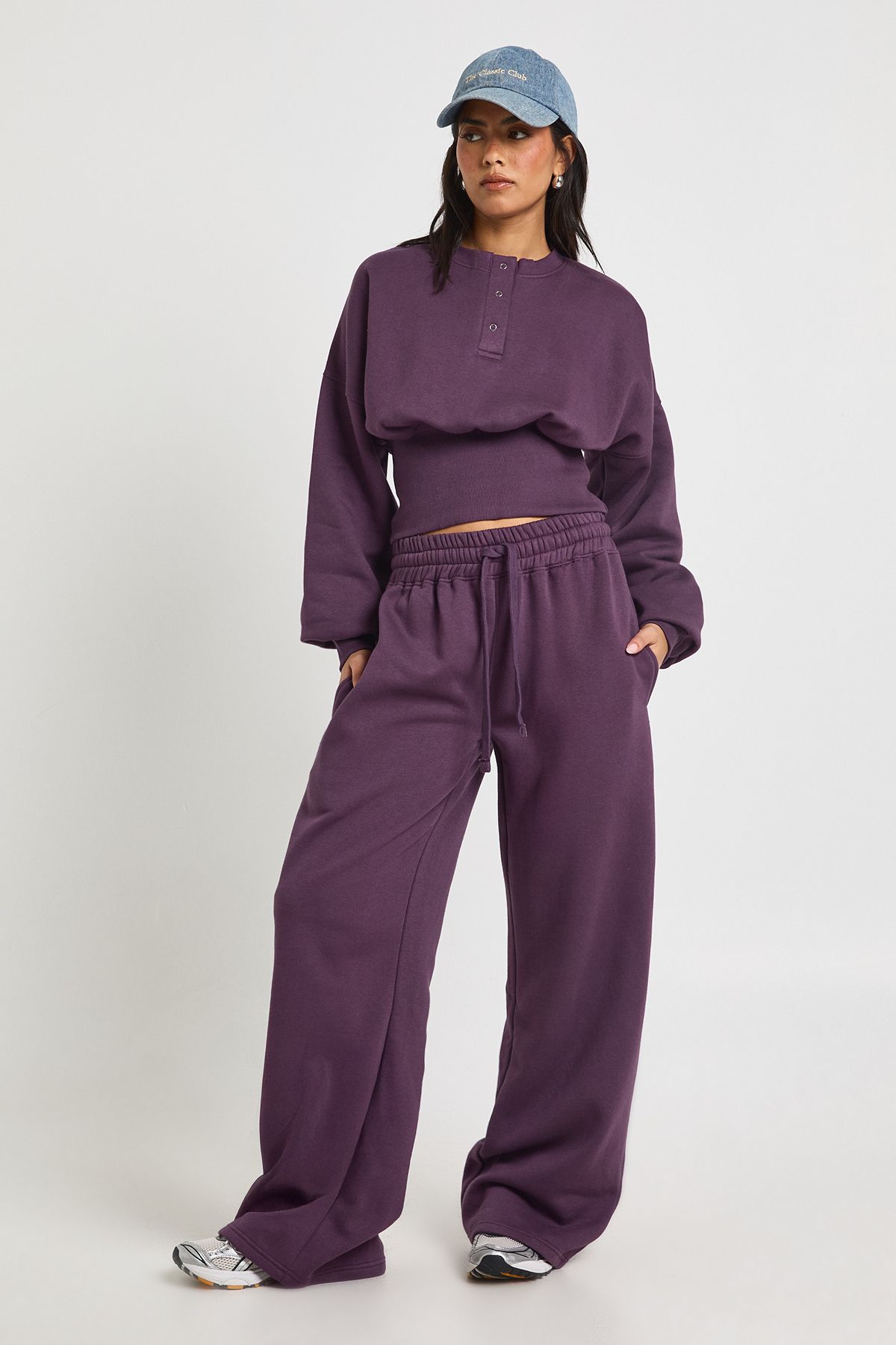 Deep Hem Henley Sweatshirt Tracksuit