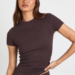 Contour Ribbed Seamless Short Sleeve Active Top