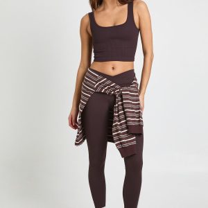 Contour Ribbed Wrap Waist Seamless Leggings