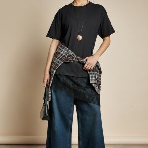 Lace Hem Oversized Tshirt