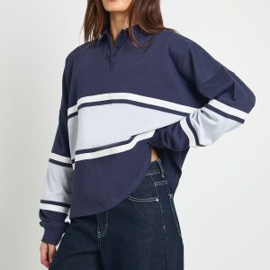 Contrast Panel Rugby Top