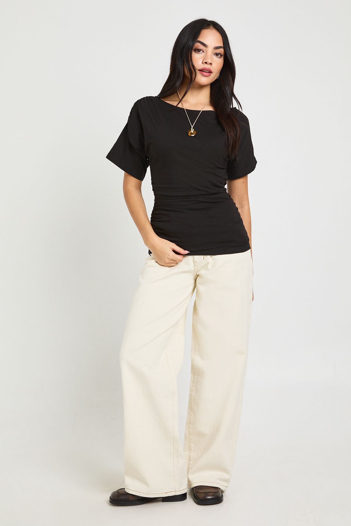 Ruched Side Cinched T-Shirt - Image 3