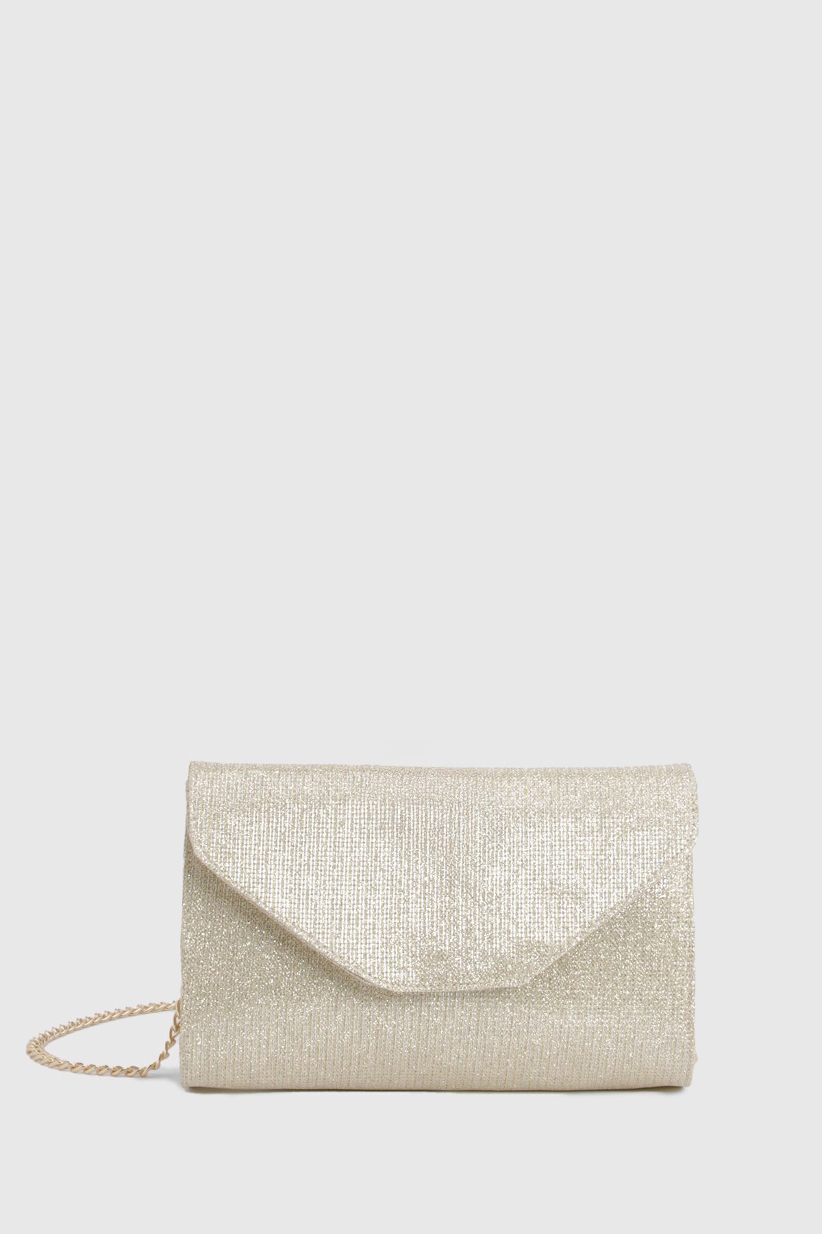 Shimmer Fold Over Structured Clutch Bag - Image 2