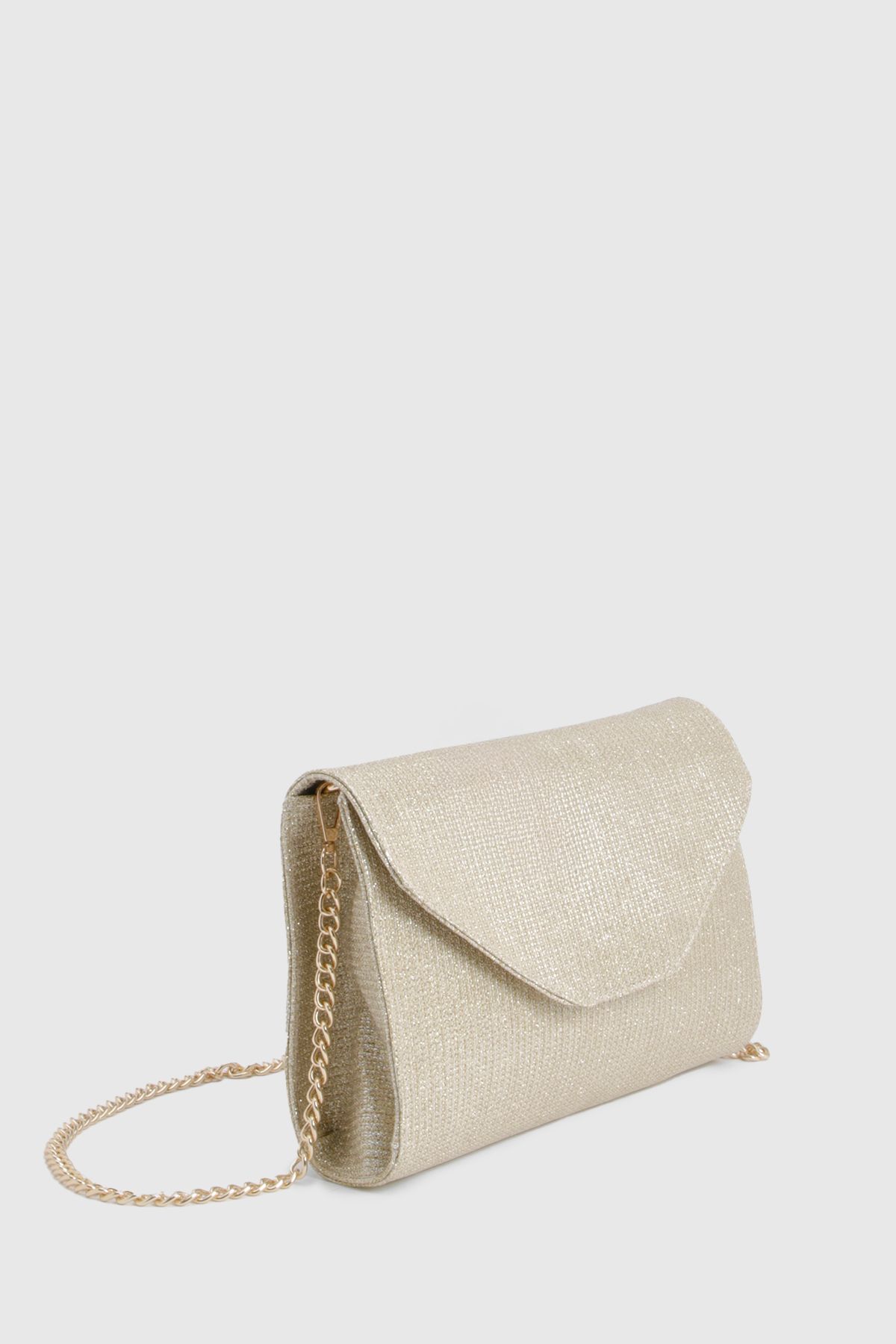 Shimmer Fold Over Structured Clutch Bag - Image 3