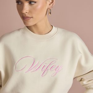Wifey Embroidered Oversized Bridal Sweatshirt