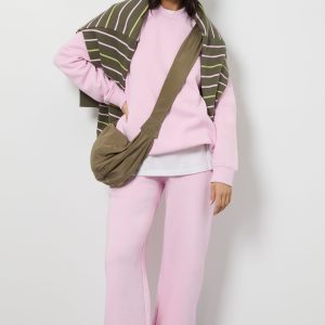 Neck Detail Sweatshirt Wide Leg Tracksuit