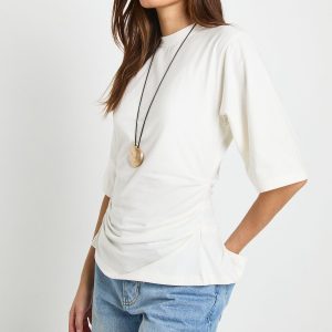 Cinched Waist Half Sleeve T-Shirt