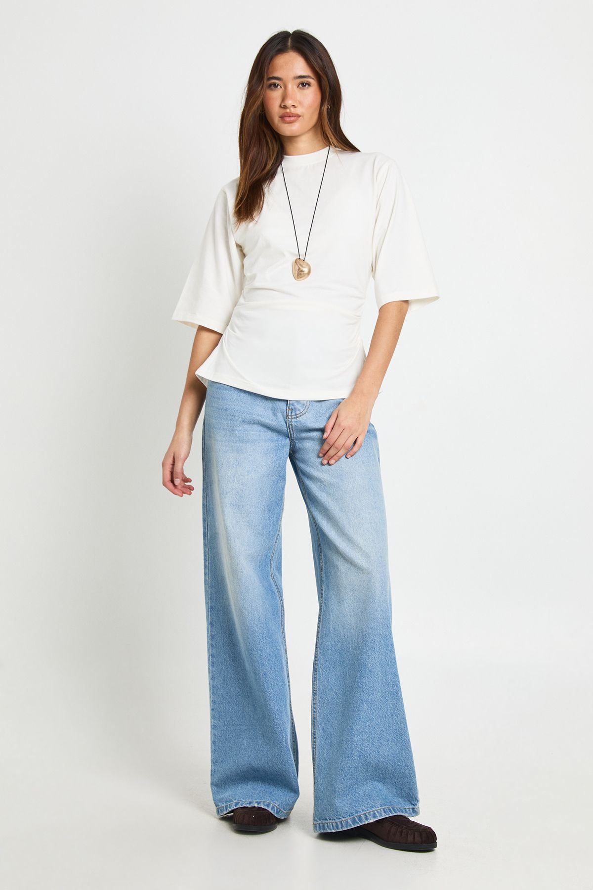 Cinched Waist Half Sleeve T-Shirt - Image 3