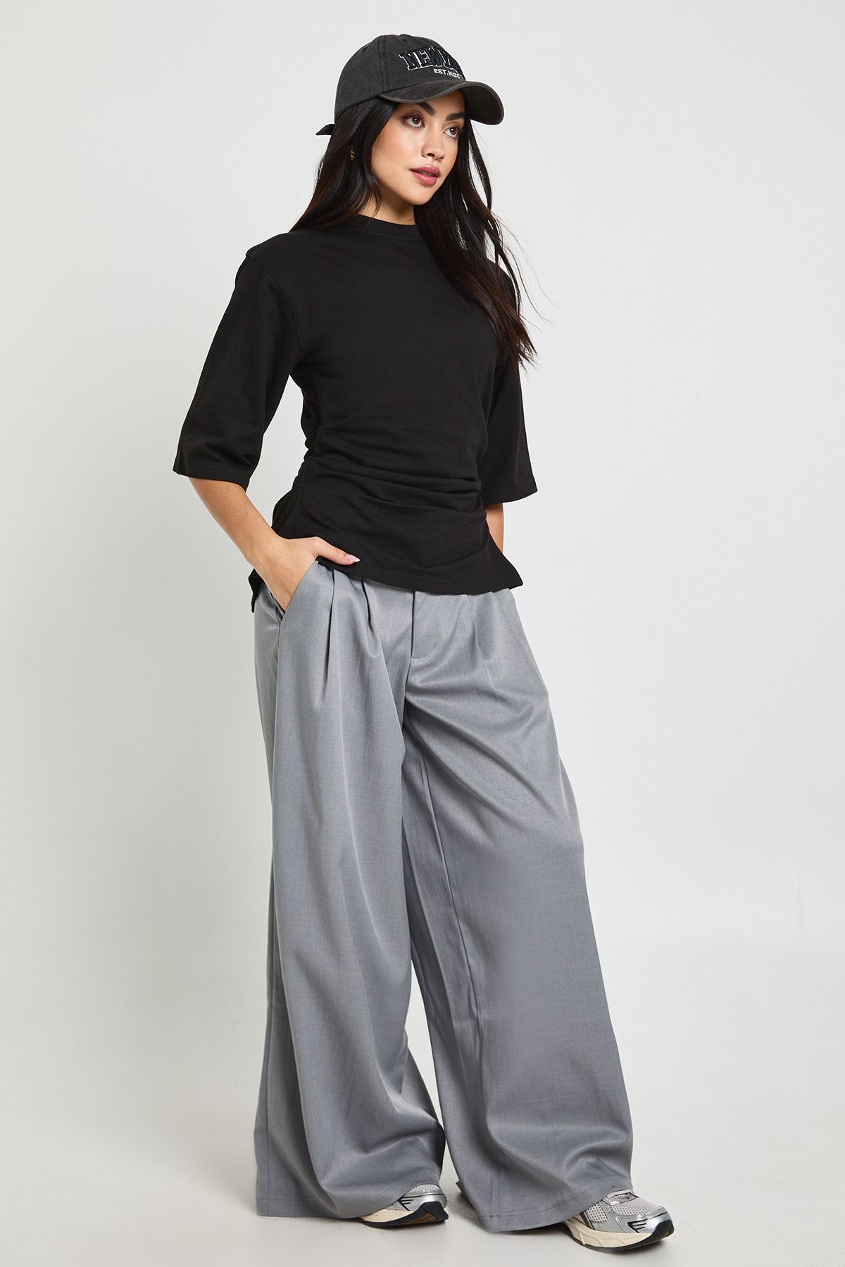 Cinched Waist Half Sleeve T-Shirt - Image 3