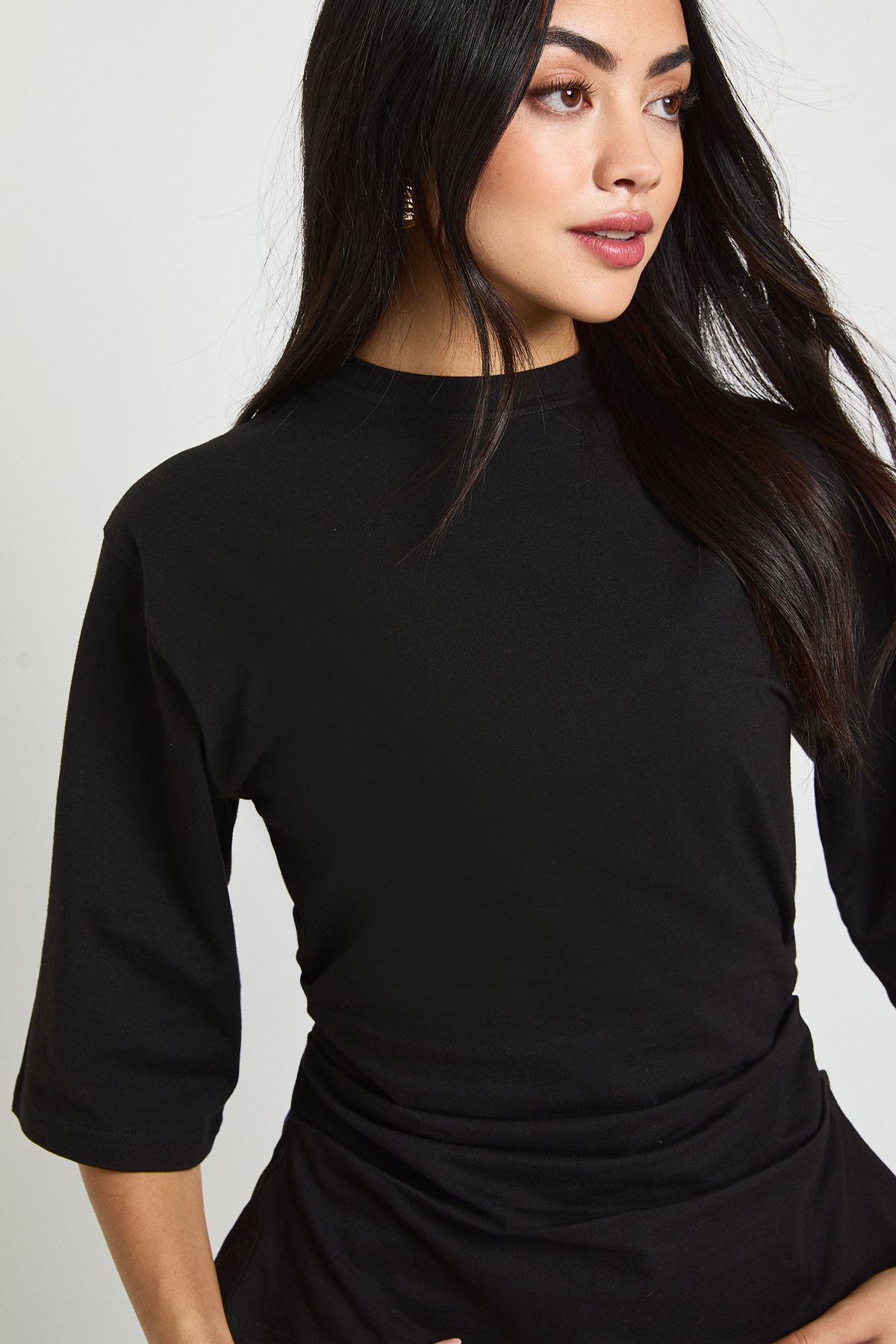 Cinched Waist Half Sleeve T-Shirt - Image 4