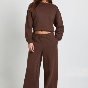 Boat Neck Sweatshirt Tracksuit