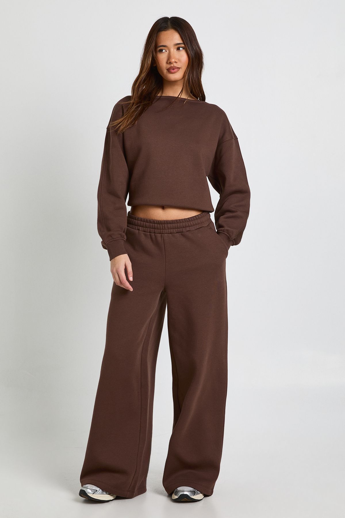 Boat Neck Sweatshirt Tracksuit