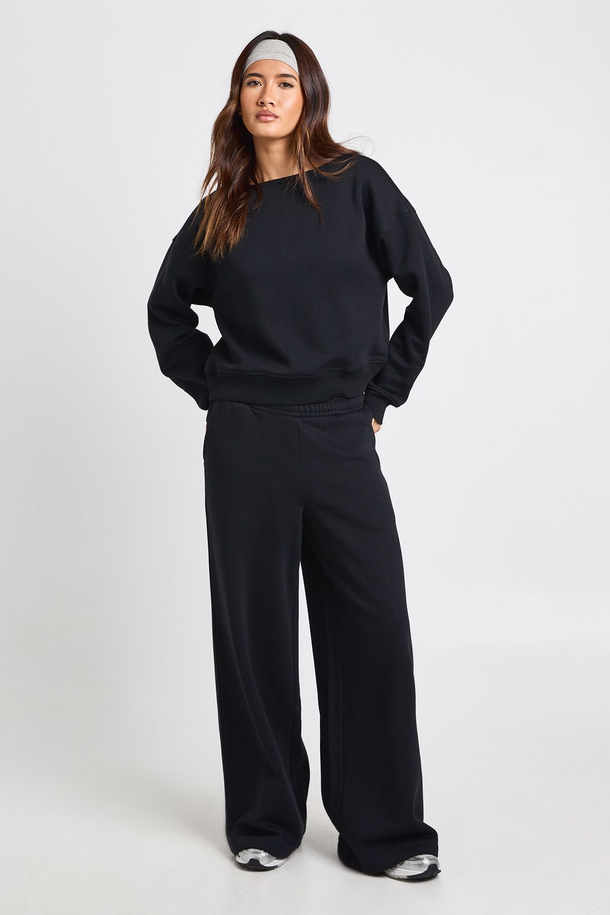 Boat Neck Sweatshirt Tracksuit