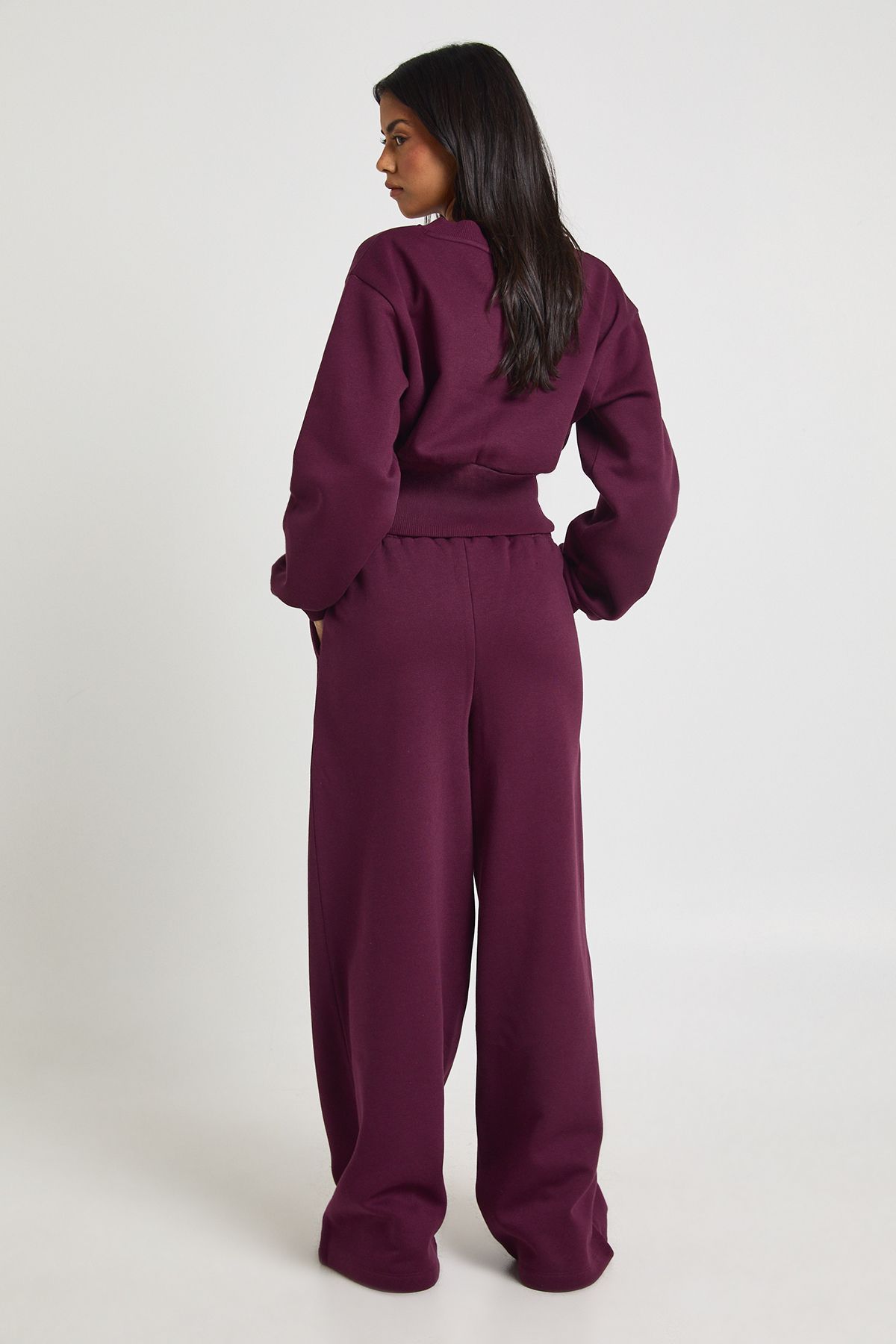 V Neck Deep Waist Sweatshirt Tracksuit - Image 2