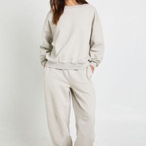 Seam Detail Sweatshirt Barrel Jogger Tracksuit