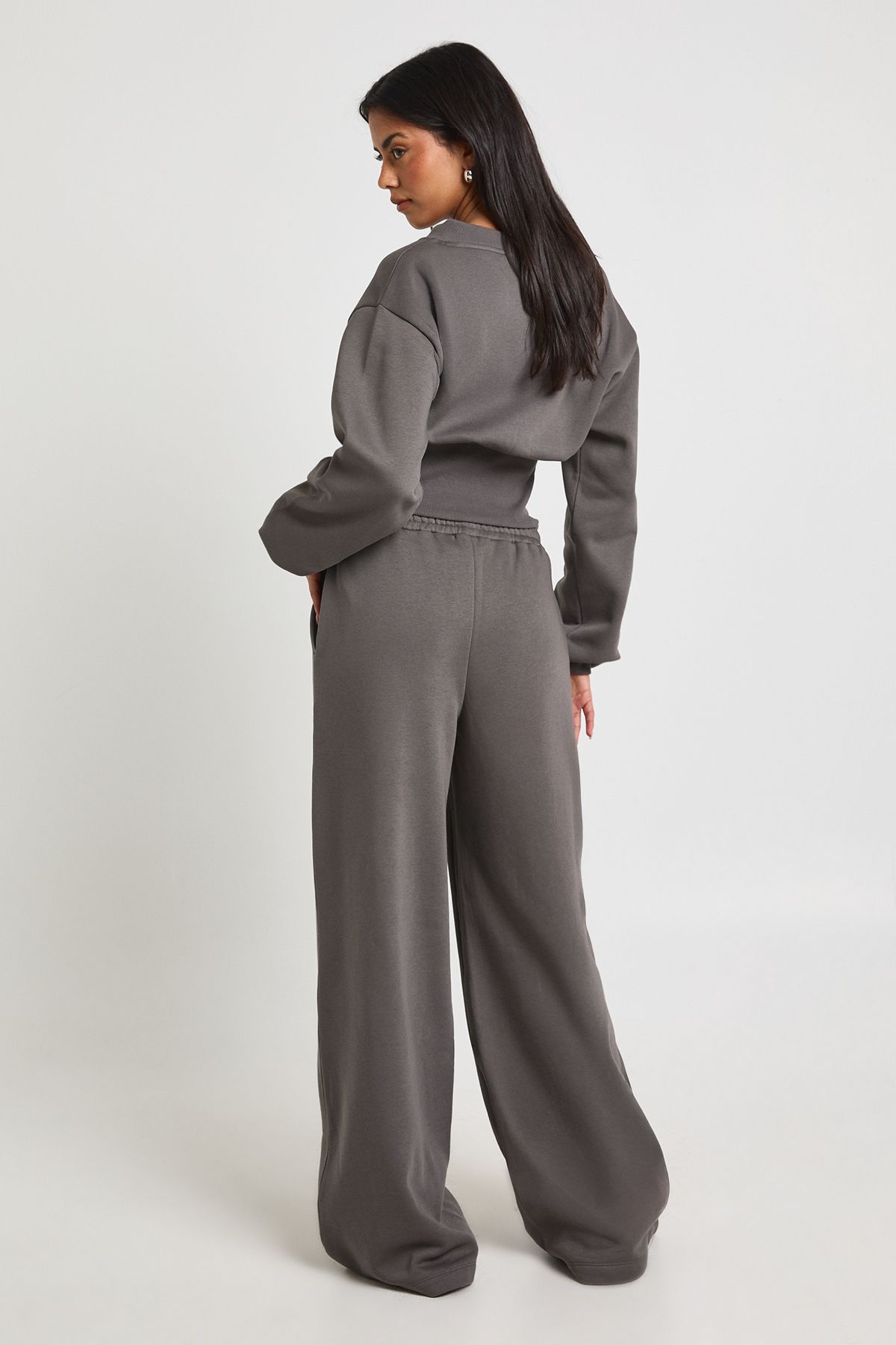 V Neck Deep Waist Sweatshirt Tracksuit - Image 2