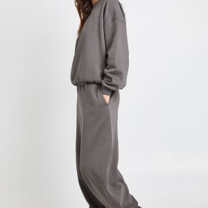 Seam Detail Sweatshirt Barrel Jogger Tracksuit