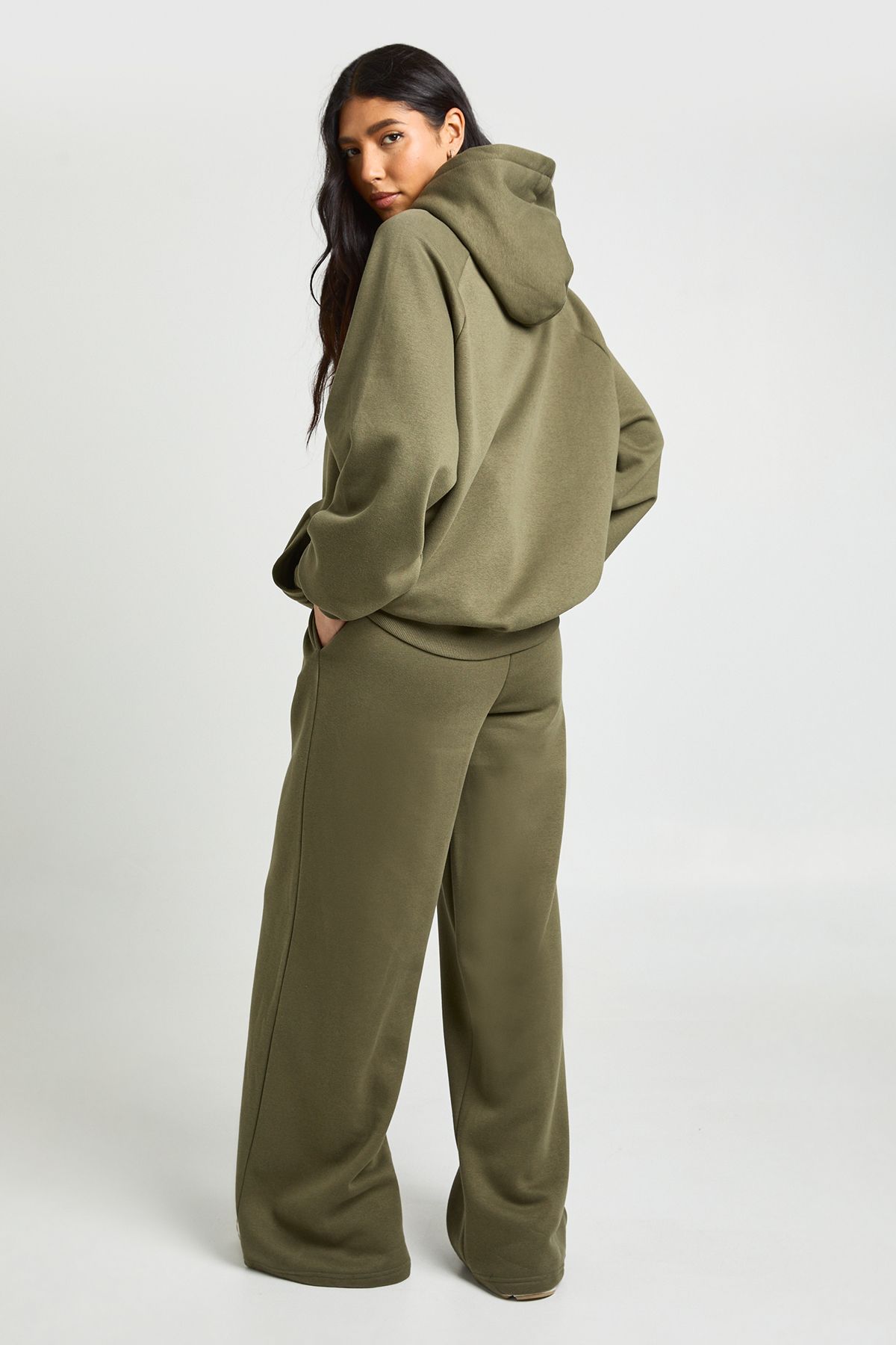 Tall Oversized Hoodie And Pintuck Straight Leg Jogger Tracksuit - Image 2