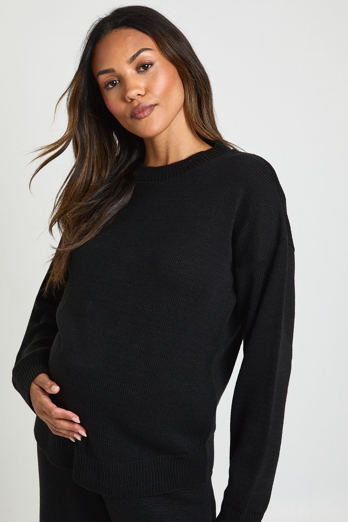 Maternity Soft Knit Jumper And Wide Leg Trouser Knitted Co-ord - Image 4