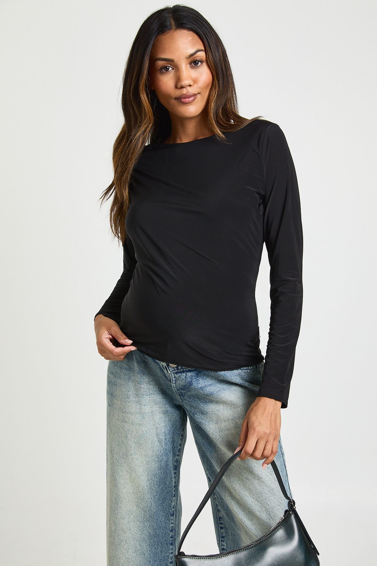 Maternity Double Layer Slinky Long Sleeve T-Shirt - Image 3