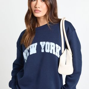 New York Printed Crew Neck Sweatshirt