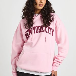 New York Printed Oversized Hoodie
