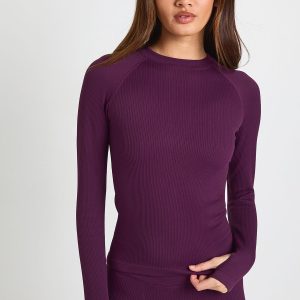 Contour Ribbed Seamless Long Sleeve Active Top