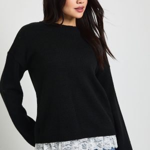 Lace Trim Knitted Jumper