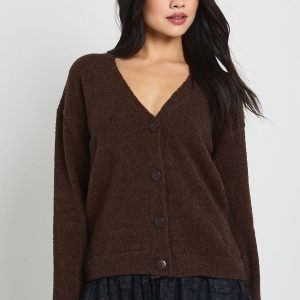 L.ace Trim Hem Knitted Cardigan