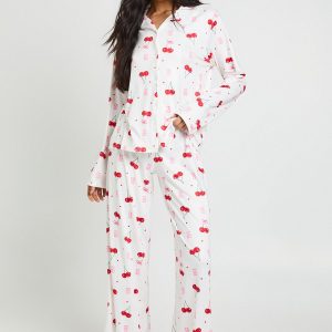 Tall Cherries & Sweets Long Sleeve Shirt & Trouser Pyjama Set